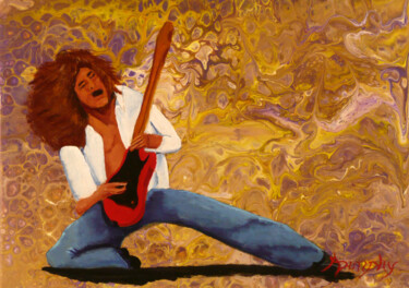 Ζωγραφική με τίτλο "Rock and Roll Guita…" από Anthony Dunphy, Αυθεντικά έργα τέχνης, Ακρυλικό Τοποθετήθηκε στο Χαρτόνι