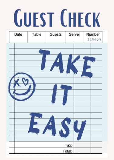 제목이 "Relaxed Guest Check"인 디지털 아트 春宇 关로, 원작, AI 생성 이미지 판지에 장착됨