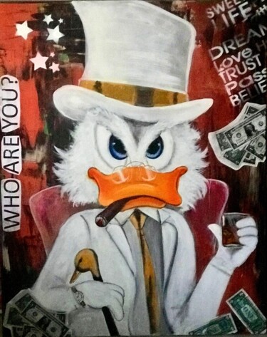 Pittura intitolato "White Duck" da Heike Schröder, Opera d'arte originale, Acrilico Montato su Telaio per barella in legno