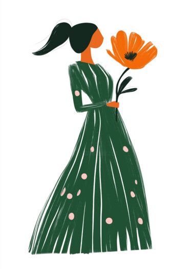 "Spring Bloom Fashio…" başlıklı Dijital Sanat 春宇 关 tarafından, Orijinal sanat, AI tarafından oluşturulan görüntü Karton üzer…
