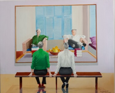 绘画 标题为“Chris & Don looking…” 由Paul Sullivan, 原创艺术品, 丙烯 安装在木质担架架上