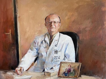 Malarstwo zatytułowany „Portrait of the doc…” autorstwa Nadya Syabro, Oryginalna praca, Olej