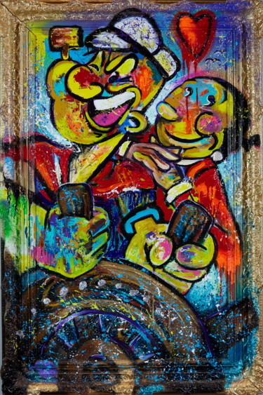 绘画 标题为“Popeye & Olive” 由Art By Son, 原创艺术品, 丙烯