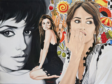 The archetype of the star Pintura intitulada "The archetype of th…" por Christian Girault, Obras de arte originais, Óleo Montado em Armação em madeira