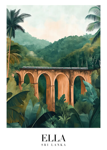 "Ella Railway Bridge…" başlıklı Dijital Sanat 春宇 关 tarafından, Orijinal sanat, AI tarafından oluşturulan görüntü Karton üzer…