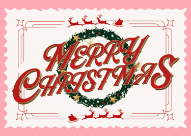Digital Arts titled "Merry Christmas Gre…" by Chun Yu Guan, Original Artwork, AI generated image Mounted on Cardboard