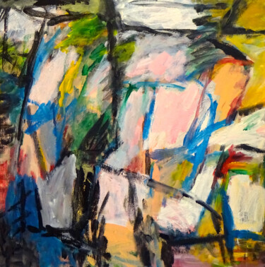 绘画 标题为“Composition 7198-2” 由Engelina Zandstra, 原创艺术品, 丙烯 安装在木质担架架上