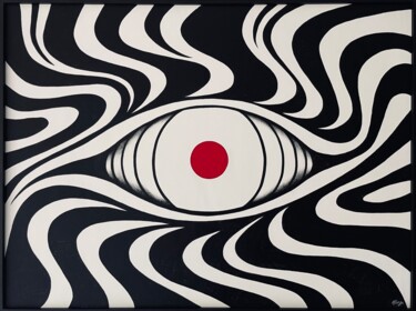 Pensées Envahissantes Textielkunst getiteld "Pensées Envahissant…" door Mirzaart, Origineel Kunstwerk, Acryl Gemonteerd op Aluminium