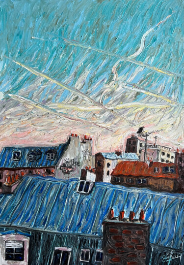 제목이 "ciel coupé"인 그림 Gaël Caron로, 원작, 기름