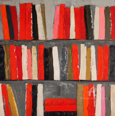 l'Energie des livres Ζωγραφική με τίτλο "l'Energie des livres" από Sophie Dumont, Αυθεντικά έργα τέχνης, Λάδι Τοποθετήθηκε στο Ξύλινο φορείο σκελ…