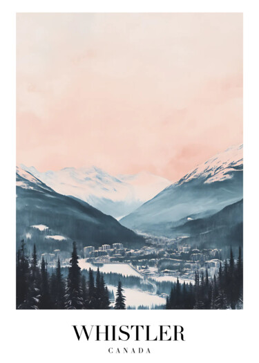 数字艺术 标题为“Whistler Serenity” 由春宇 关, 原创艺术品, AI生成的图像 安装在纸板上