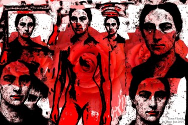 crying mothers & bleeding flowers this is 2025 Digitale Kunst getiteld "crying mothers & bl…" door Koen Vlerick, Origineel Kunstwerk, 2D Digital Work