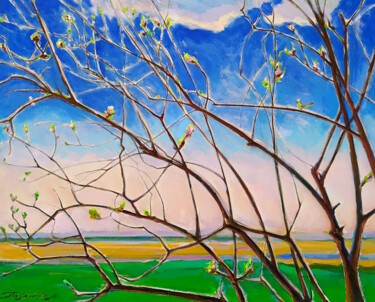 Pittura intitolato "Spring" da Leonid Pavlenko, Opera d'arte originale, Olio Montato su Telaio per barella in legno