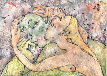 Rysunek zatytułowany „Confession” autorstwa Анна Пронько, Oryginalna praca, Pastel