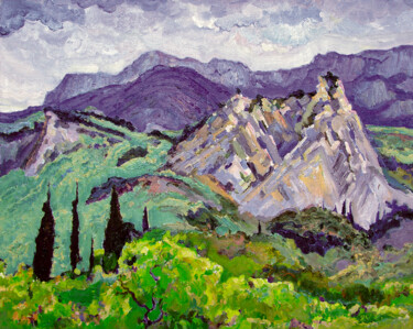 绘画 标题为“Spring in the mount…” 由Leonid Pavlenko, 原创艺术品, 油 安装在木质担架架上