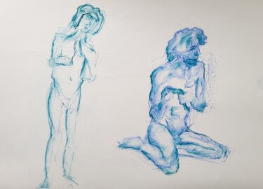 图画 标题为“MODELE EN REFLEXION” 由Nicolas Tohi, 原创艺术品, 粉彩
