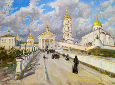 Entrance to the Lavra Painting titled "Entrance to the Lav…" by Leonid Pavlenko, Original Artwork, Oil Mounted on Wood Stretcher frame