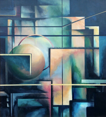 绘画 标题为“Cathedrals” 由Malcolm Tait, 原创艺术品, 油 安装在木板上