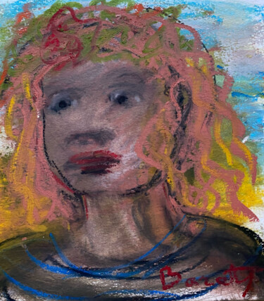 Drawing titled "Enfant du soleil" by Henriette Barety, Original Artwork, Pastel