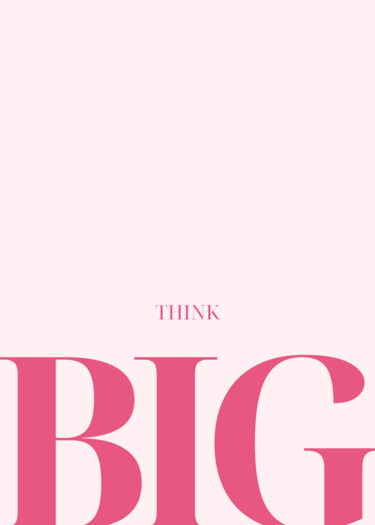 数字艺术 标题为“Bold Pink Typograph…” 由春宇 关, 原创艺术品, AI生成的图像 安装在纸板上