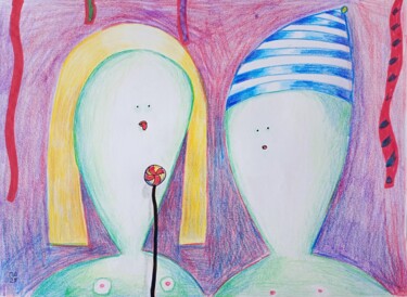 Drawing titled "Lollipop" by Pavlo Ponomarenko, Original Artwork, Conté