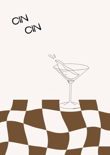 제목이 "Cin Cin Martini Cel…"인 디지털 아트 春宇 关로, 원작, AI 생성 이미지 판지에 장착됨