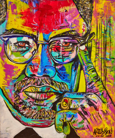 绘画 标题为“Malcom X” 由Art By Son, 原创艺术品, 丙烯