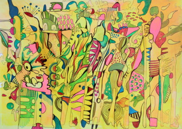 680. Inner World: Organic Structures 绘画 标题为“680. Inner World: O…” 由Veera Zukova, 原创艺术品, 丙烯