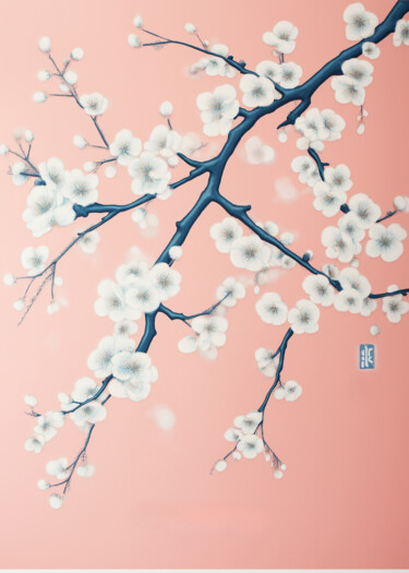 Digital Arts με τίτλο "Cherry Blossoms on…" από 春宇 关, Αυθεντικά έργα τέχνης, Εικόνα που δημιουργήθηκε με AI Τοποθετήθηκε στο…