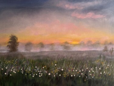 Painting titled "Whispers of the Gol…" by Ilsy Khaff, Original Artwork, Oil Mounted on Wood Stretcher frame