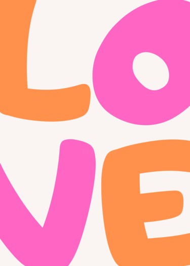 Digitale Kunst getiteld "Bold Love Letters" door Chun Yu Guan, Origineel Kunstwerk, AI gegenereerde afbeelding Gemonteerd op…
