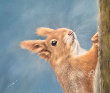 Friendly squirrel Σχέδιο με τίτλο "Friendly squirrel" από Irene_art, Αυθεντικά έργα τέχνης, Παστέλ