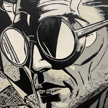 Painting titled "monochrome attitude" by Didou, Original Artwork, Acrylic Mounted on Wood Stretcher frame