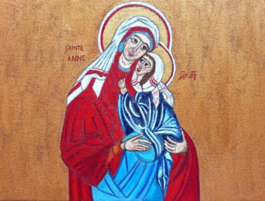 Peinture intitulée "Anne et Marie" par Laure Barlet, Œuvre d'art originale, Huile Monté sur Châssis en bois