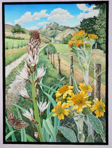Peinture intitulée "Chemin" par Bernard Domange, Œuvre d'art originale, Huile