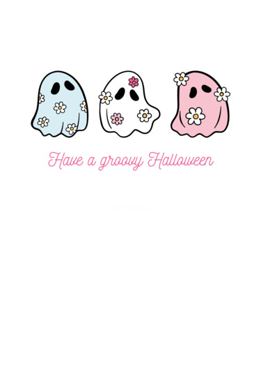 Digitale Kunst getiteld "Groovy Halloween Gh…" door Chun Yu Guan, Origineel Kunstwerk, AI gegenereerde afbeelding Gemonteerd…
