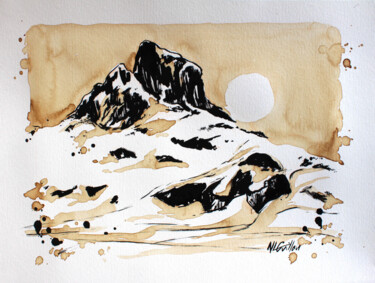 Pittura intitolato "La Plagne" da Nicolas Le Guillou, Opera d'arte originale, Inchiostro