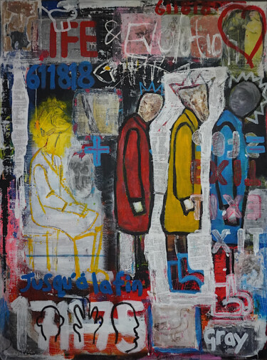 Painting titled "LIFE11" by Gray Fairweather, Original Artwork, Acrylic Mounted on Wood Stretcher frame