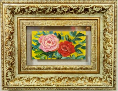 Malerei mit dem Titel "Claude Monet roses" von Kyrylo Bondarenko, Original-Kunstwerk, Öl