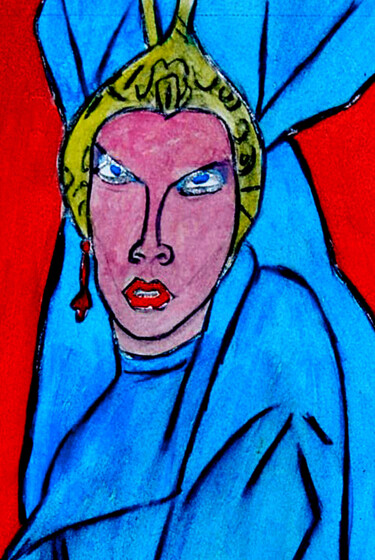 "La femme vampire2" başlıklı Tablo José Espiguinha tarafından, Orijinal sanat, Guaş boya
