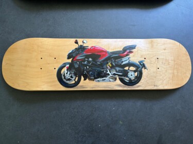 Картина под названием "Moto MV Augusta" - Maïlys Painting, Подлинное произведение искусства, Акрил Установлен на Деревянная…