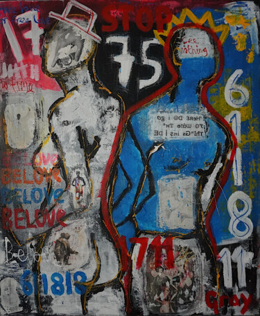 Painting titled "1775" by Gray Fairweather, Original Artwork, Acrylic Mounted on Wood Stretcher frame
