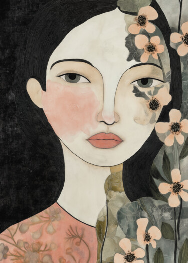Digital Arts titled "Ethereal Blossoms o…" by Chun Yu Guan, Original Artwork, AI generated image Mounted on Cardboard