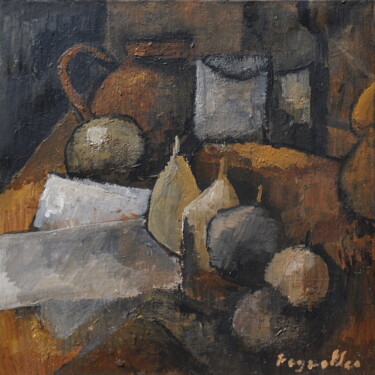 Pittura intitolato "Nature morte aux po…" da Henri Fagerolles, Opera d'arte originale, Acrilico Montato su Cartone