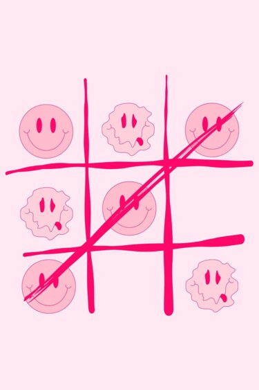 Цифровое искусство под названием "Tic-Tac-Toe Smiles" - 春宇 关, Подлинное произведение искусства, Изображение, сгенерированное…