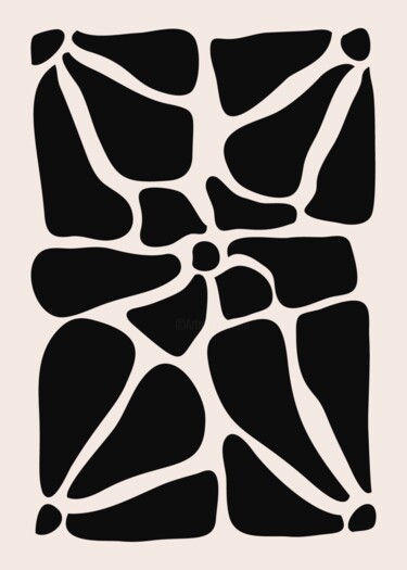 数字艺术 标题为“Abstract Black & Wh…” 由春宇 关, 原创艺术品, AI生成的图像 安装在纸板上