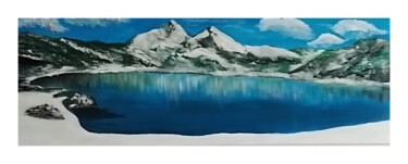 Pittura intitolato "Lac des Bouillouses…" da Ninoufloral, Opera d'arte originale, Acrilico Montato su Telaio per barella in…