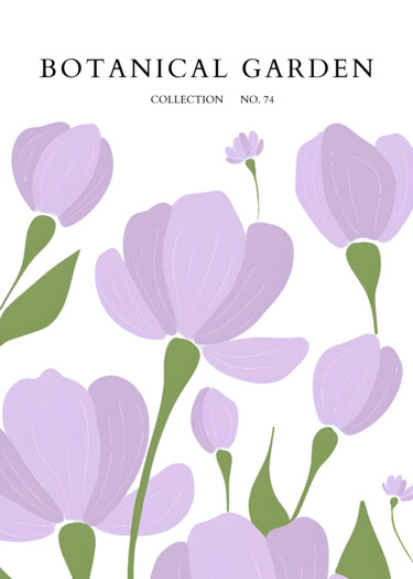 "Elegant Purple Tuli…" başlıklı Dijital Sanat 春宇 关 tarafından, Orijinal sanat, AI tarafından oluşturulan görüntü Karton üzer…