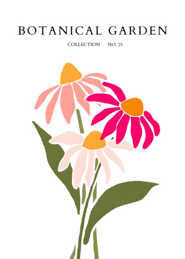 Digitale Kunst getiteld "Botanical Garden Co…" door Chun Yu Guan, Origineel Kunstwerk, AI gegenereerde afbeelding Gemonteerd…