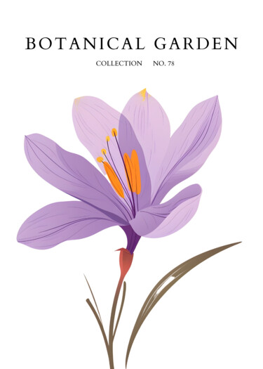 Digitale Kunst getiteld "Botanical Garden Co…" door Chun Yu Guan, Origineel Kunstwerk, AI gegenereerde afbeelding Gemonteerd…